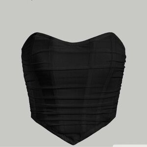 Black Strapless Bustier Top